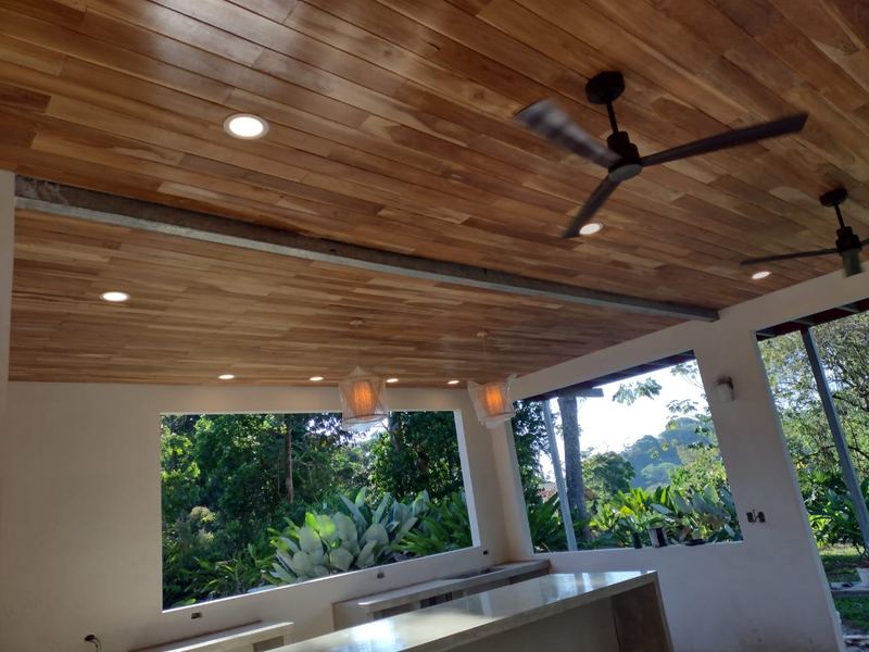 Diseño interior con cielo de madera